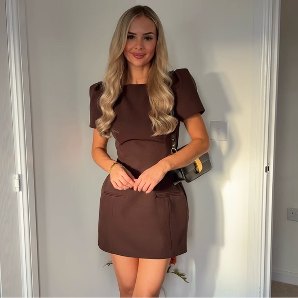 NWT ZARA SHORT PLEATED POCKET DRESS SIZE M - Picture 3 of 10